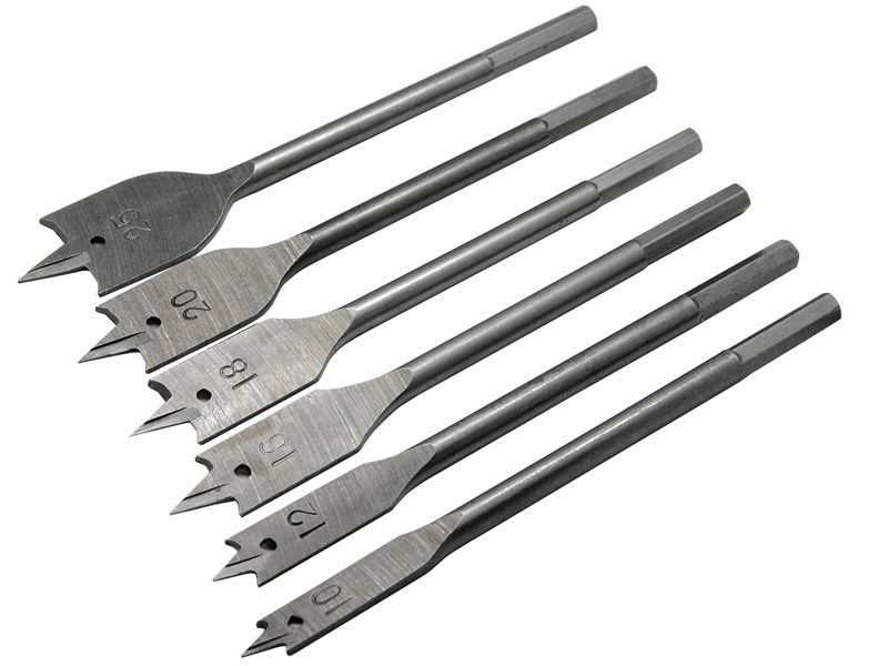 Набор сверл перовых по дереву, 6 шт.